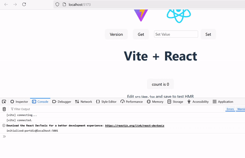 React SET/GET Demo